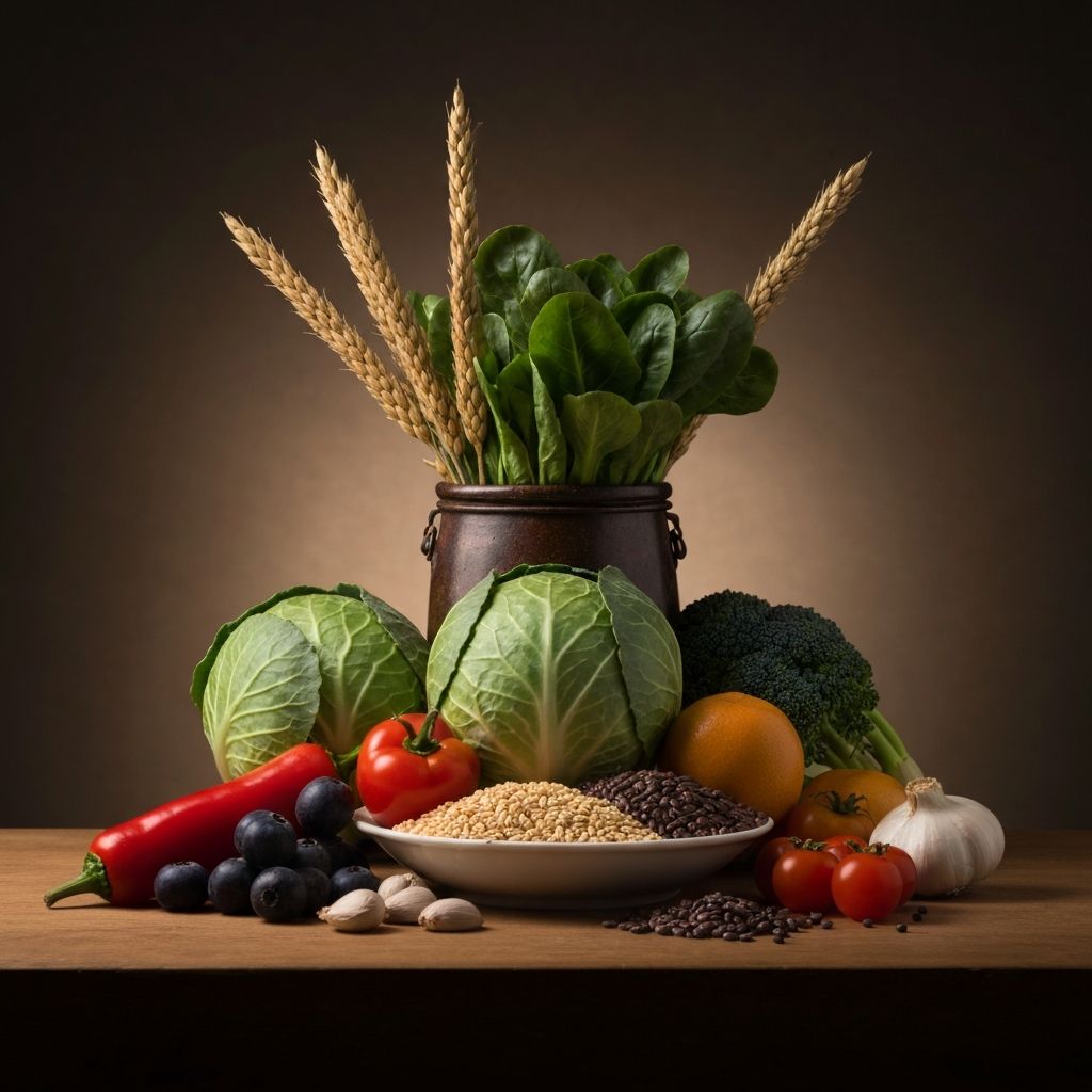 Balanced nutritional foods arrangement